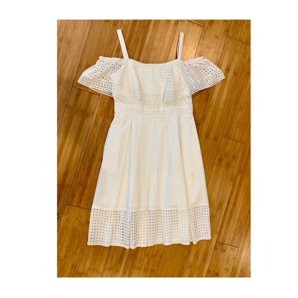 Eliza J Dresses & Skirts - Eliza J Bardot white eyelet dress